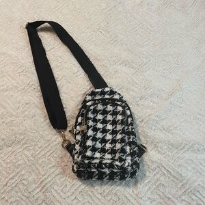 Chic Black and White Women's Sling Backpack